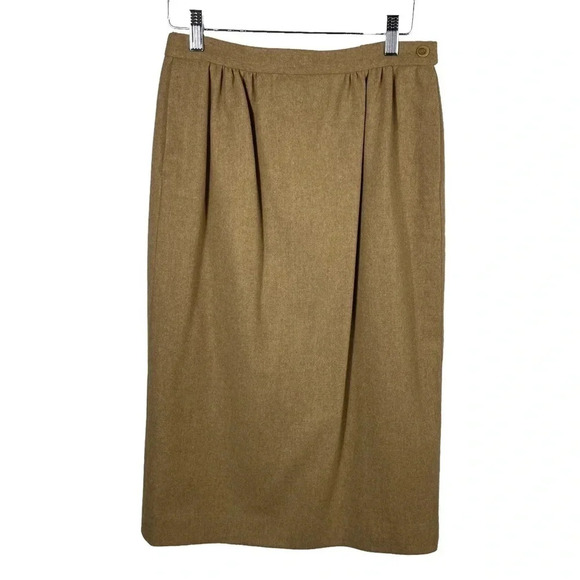 Pendleton‎ Wool Tan Vintage Skirt size 8 light Acadamia Neutral - Picture 1 of 8